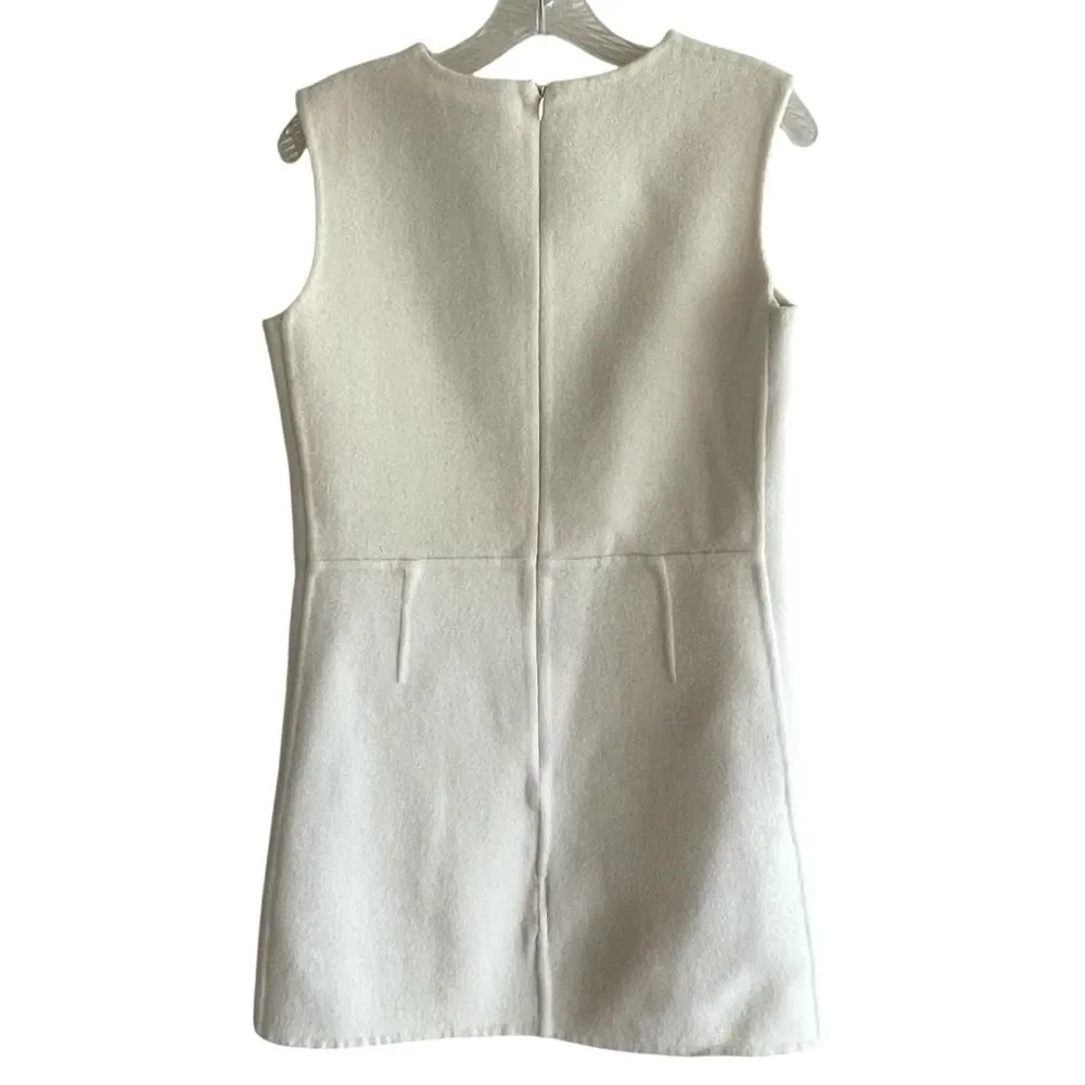VALENTINO Authentic  Heart Dress Wool Cashmere Silk White Size S‎ Italy